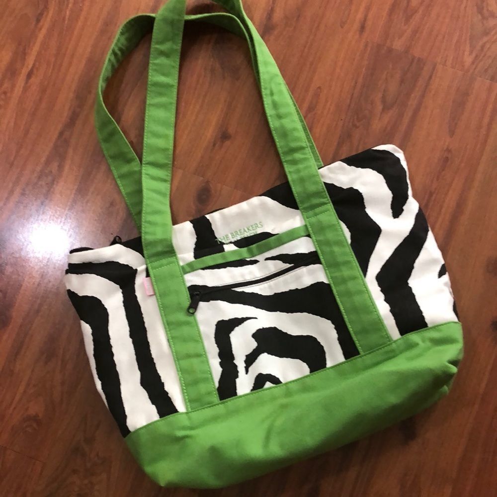 Ame & Lulu The Breakers Palm Beach zebra tote bag